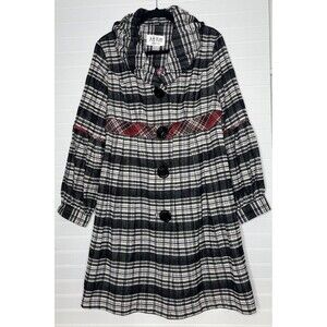 AN REN New York vintage Black/White Plaid Button Jacket  Women's 16 Art To Wear